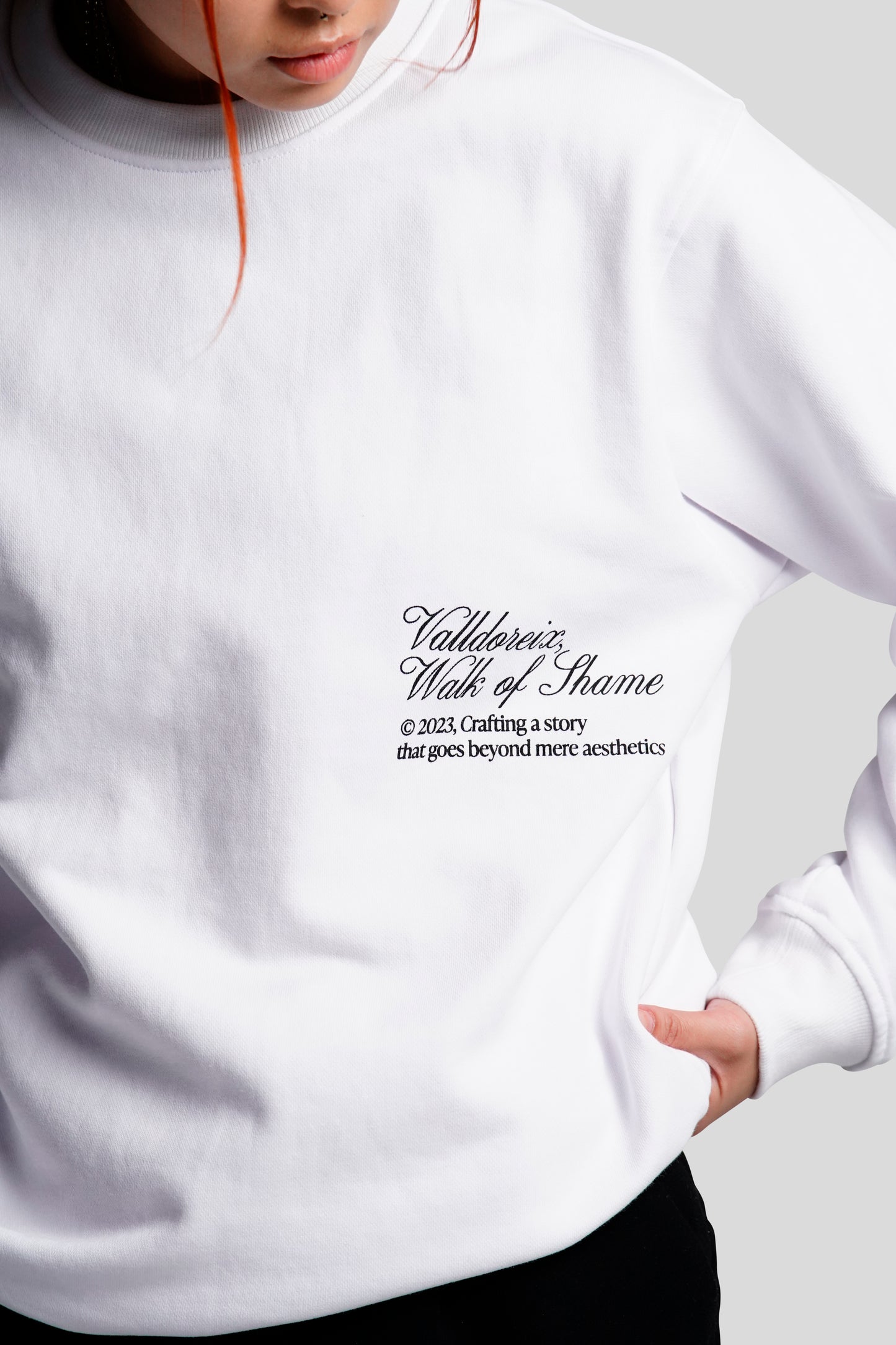 WALK OF SHAME CREWNECK WHITE - FRONT OF