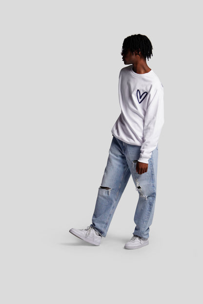 LOVE-THIRTY CREWNECK WHITE - FRONT OF