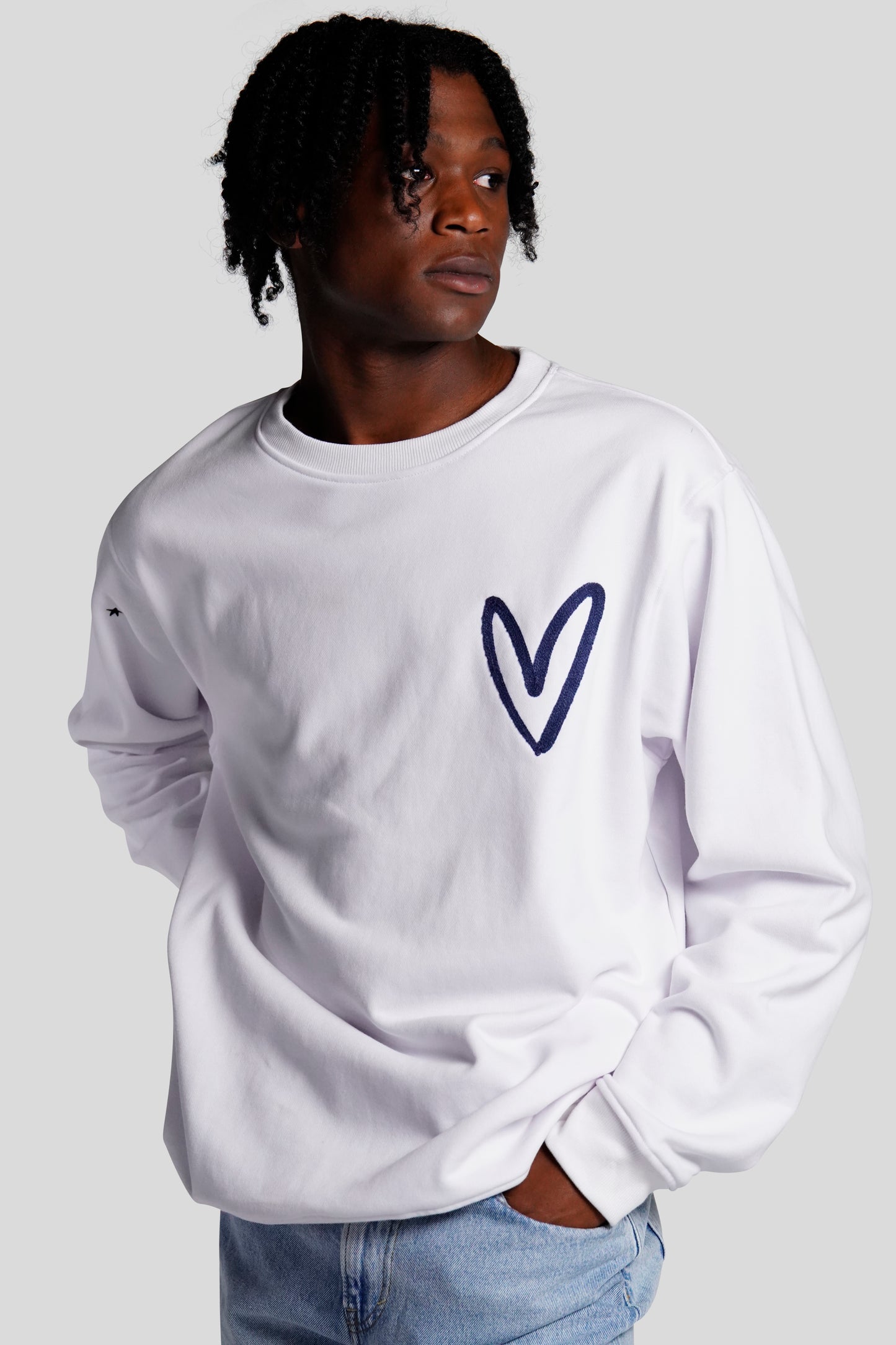 LOVE-THIRTY CREWNECK WHITE - FRONT OF