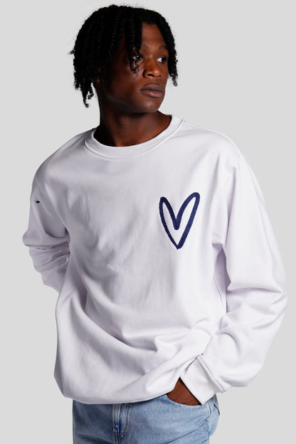 LOVE-THIRTY CREWNECK WHITE - FRONT OF