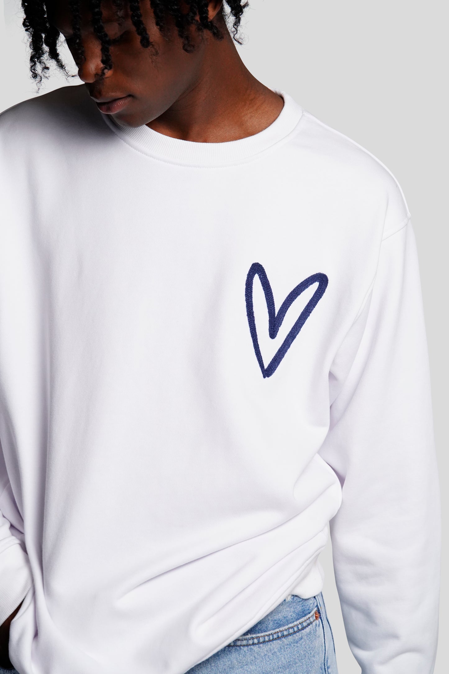 LOVE-THIRTY CREWNECK WHITE - FRONT OF