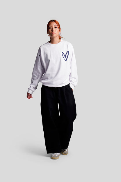 LOVE-THIRTY CREWNECK WHITE - FRONT OF