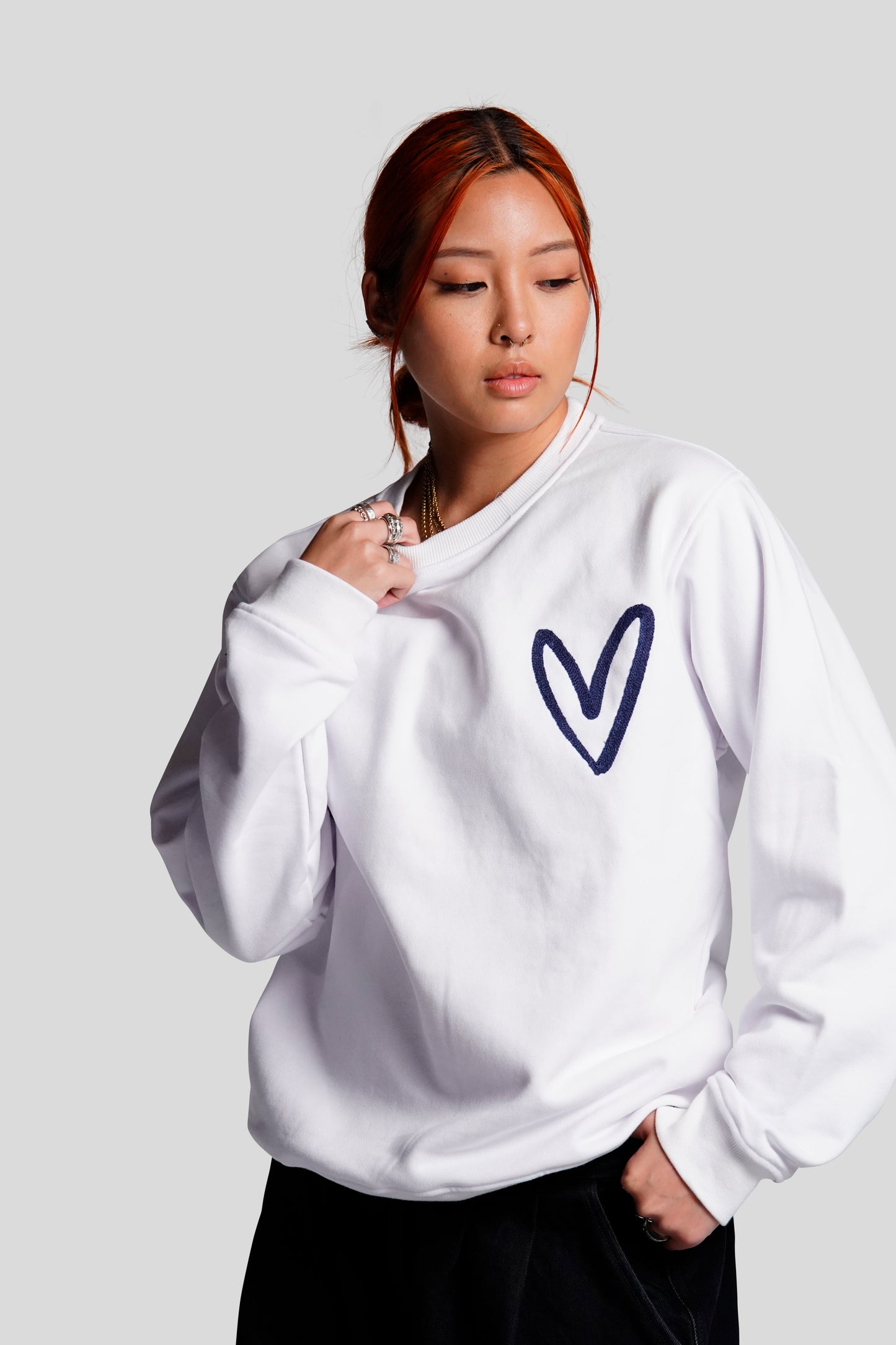 LOVE-THIRTY CREWNECK WHITE - FRONT OF