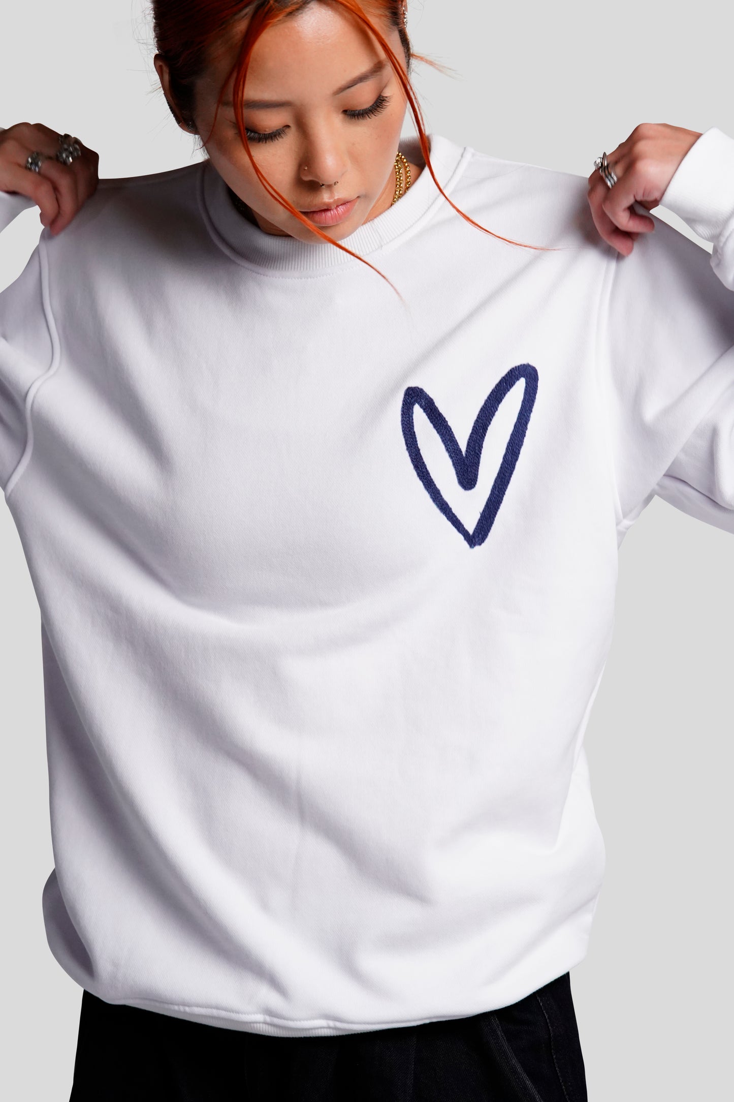 LOVE-THIRTY CREWNECK WHITE - FRONT OF