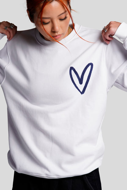 LOVE-THIRTY CREWNECK WHITE - FRONT OF