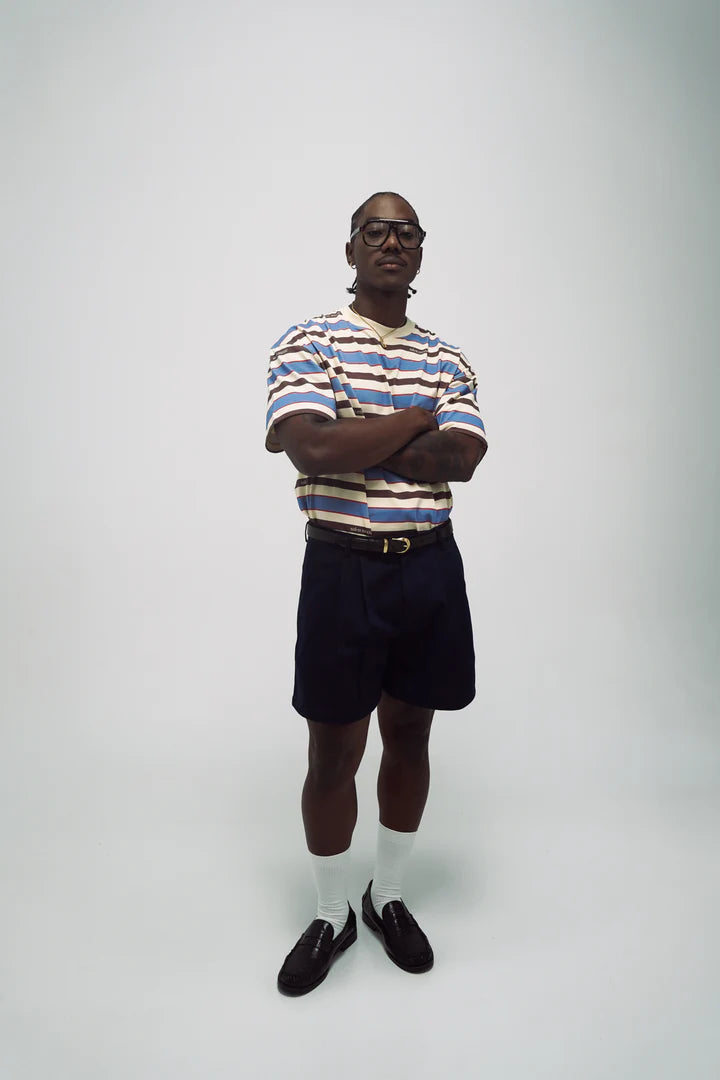 STRIPES BOXY FIT T-SHIRT SALON MIXTE - FRONT OF
