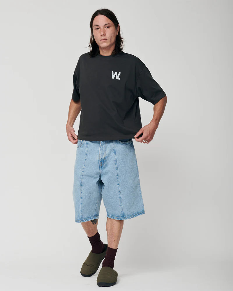 WANF BOXY OFFLINE LOVE T-SHIRT DARK GREY - FRONT OF