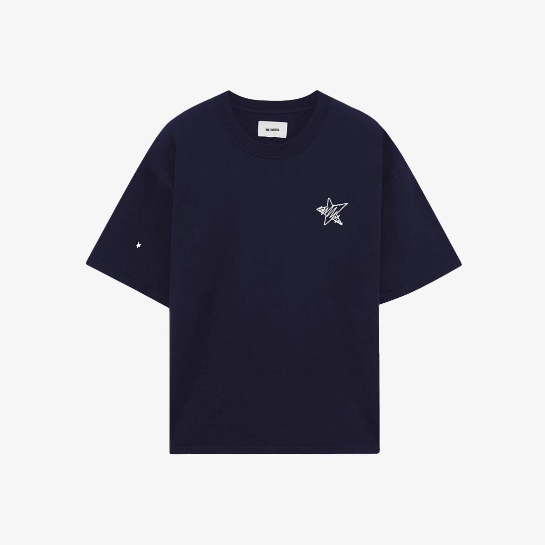 VALLDOREIX STATEMENT TEE ICONIC NAVY - FRONT OF