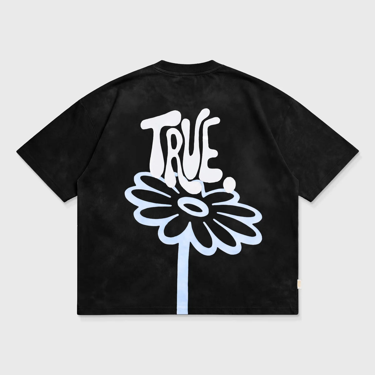 BLOOM BOXY T-SHIRT WASHED BLACK - FRONT OF