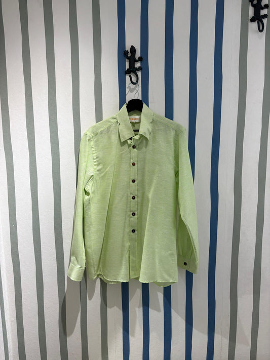 FELIX MATOS CAMISA DE LINO VERDE OLIVO - FRONT OF
