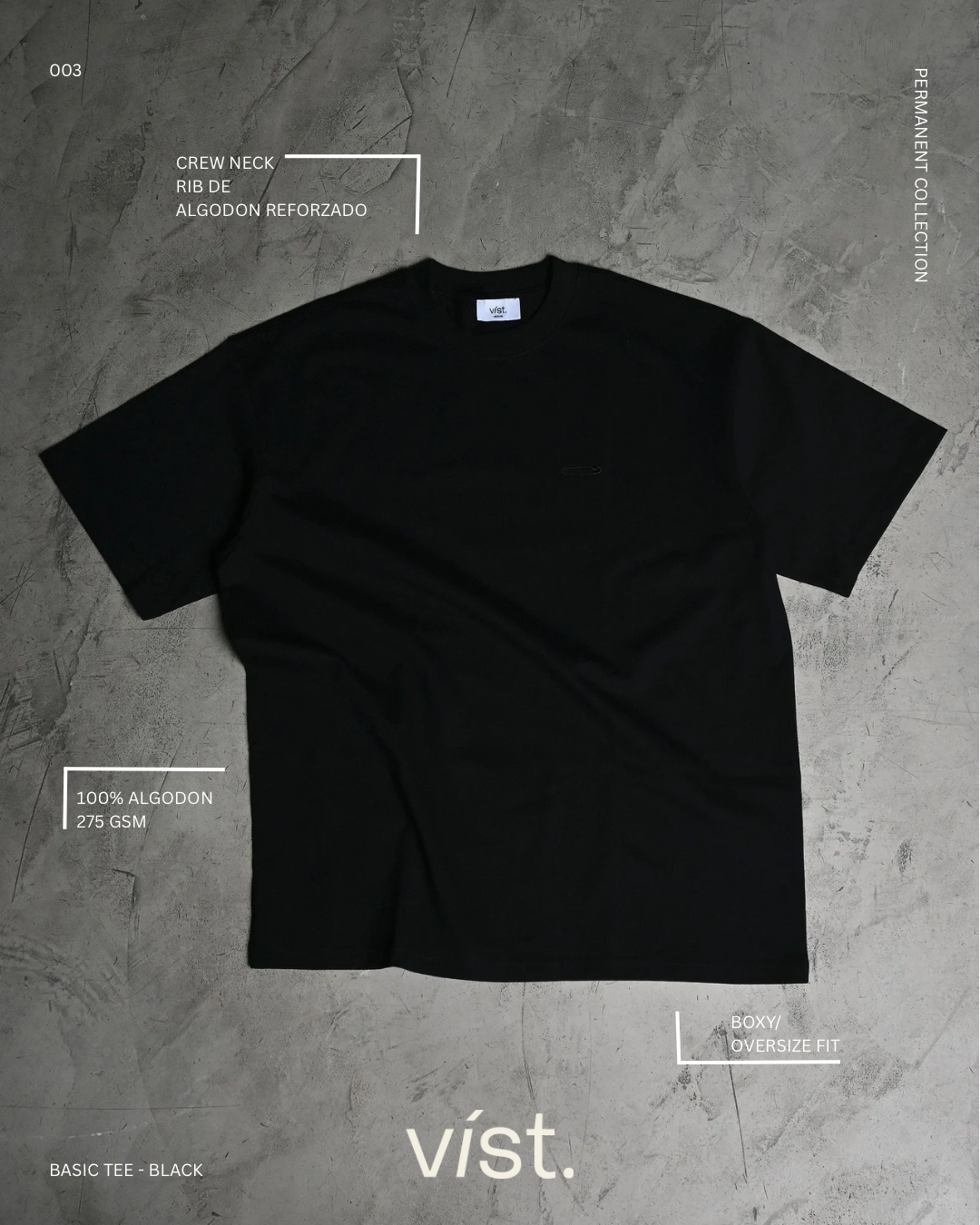 BLACK BASIC PAPER CLIP T-SHIRT - FRONT OF
