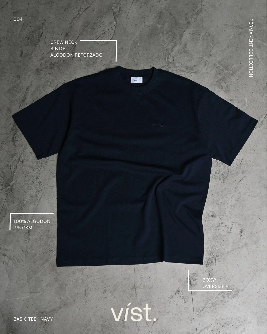 NAVY BASIC PAPER CLIP T-SHIRT - FRONT OF