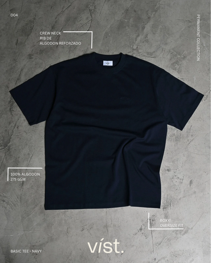 NAVY BASIC PAPER CLIP T-SHIRT - FRONT OF