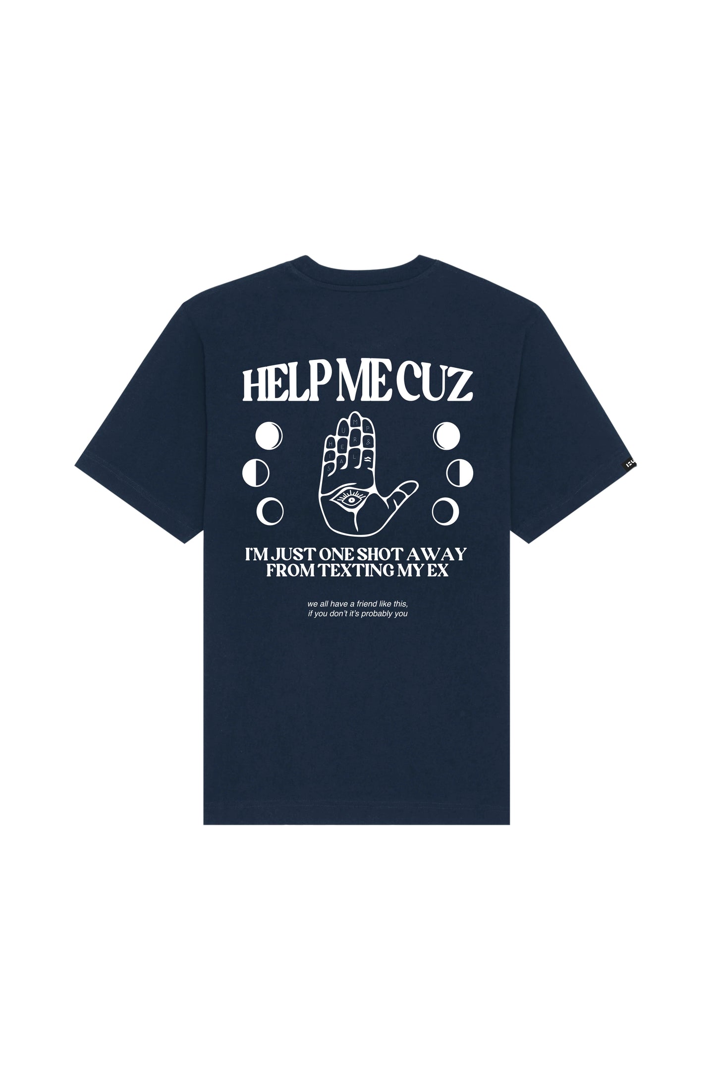 ONE SHOT AWAY T-SHIRT NAVY BLUE COLLAB SAL MESTIZA - FRONT OF.