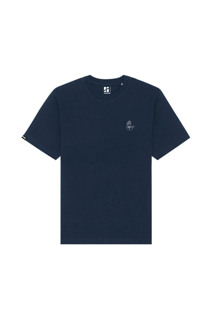 ONE SHOT AWAY T-SHIRT NAVY BLUE COLLAB SAL MESTIZA - FRONT OF.