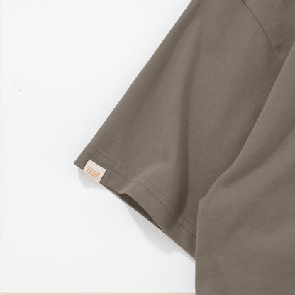 CLASSIC T-SHIRT LIGHT BROWN - FRONT OF.