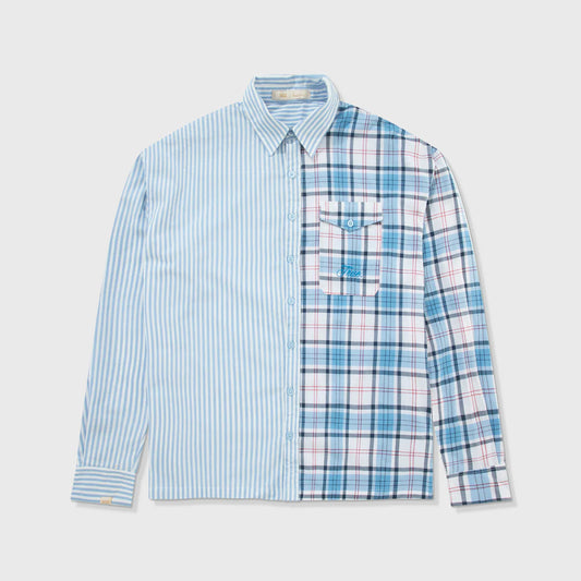 CAMISA COLLEGE STRIPED BLUE - FRONT OF.