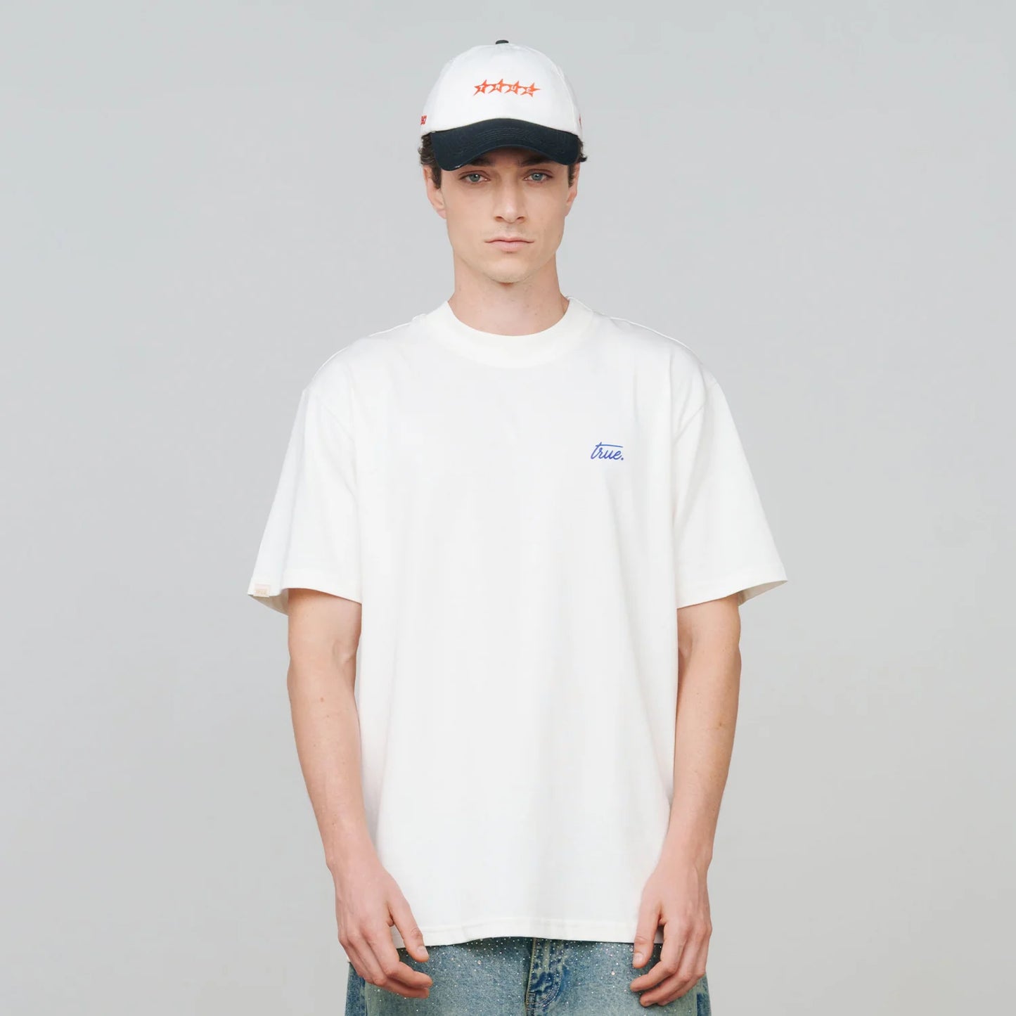 CURSIVE LOGO T-SHIRT CREAM - FRONT OF