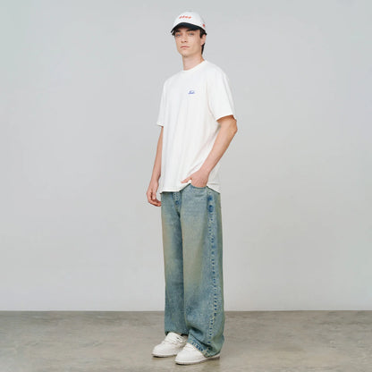 CURSIVE LOGO T-SHIRT CREAM - FRONT OF