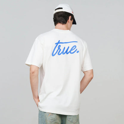 CURSIVE LOGO T-SHIRT CREAM - FRONT OF