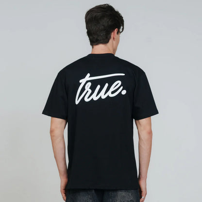 CURSIVE LOGO T-SHIRT BLACK - FRONT OF