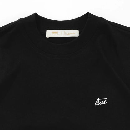 CURSIVE LOGO T-SHIRT BLACK - FRONT OF