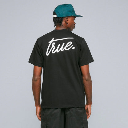 CURSIVE LOGO T-SHIRT BLACK - FRONT OF