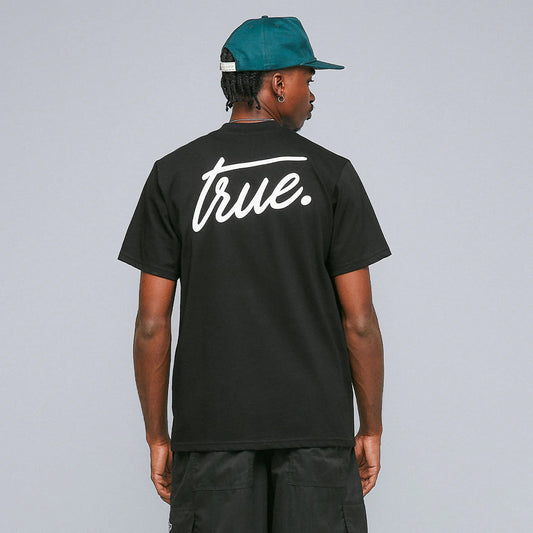 CURSIVE LOGO T-SHIRT BLACK - FRONT OF