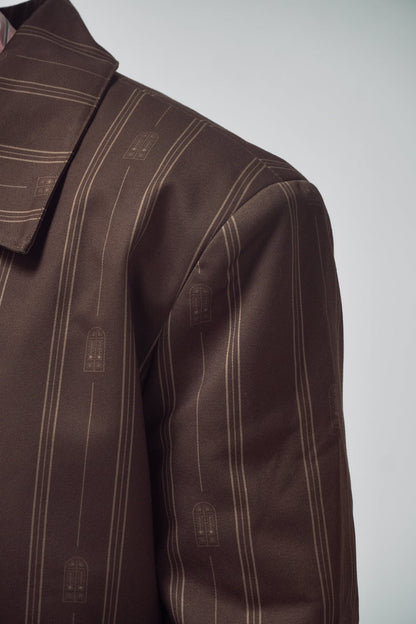 BROWN BLAZER EL SALON MIXTE - FRONT OF