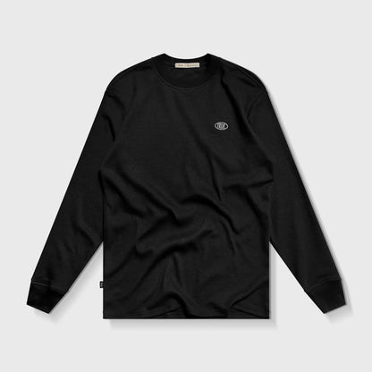 UNIFORM CREWNECK LONGSLEEVE BLACK TRUE - FRONT OF