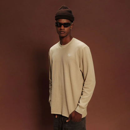 UNIFORM CREWNECK LONGSLEEVE SAND TRUE - FRONT OF