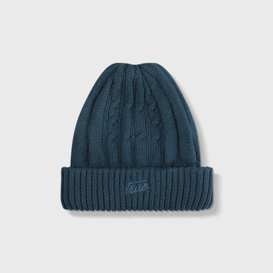 DAILY KNIT BEANIE DEEP BLUE - FRONT OF