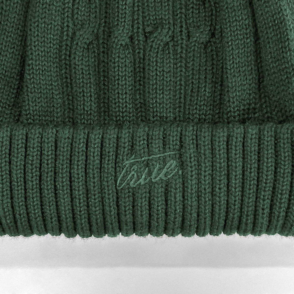 DAILY KNIT BEANIE PINE GREEN - FRONT OF