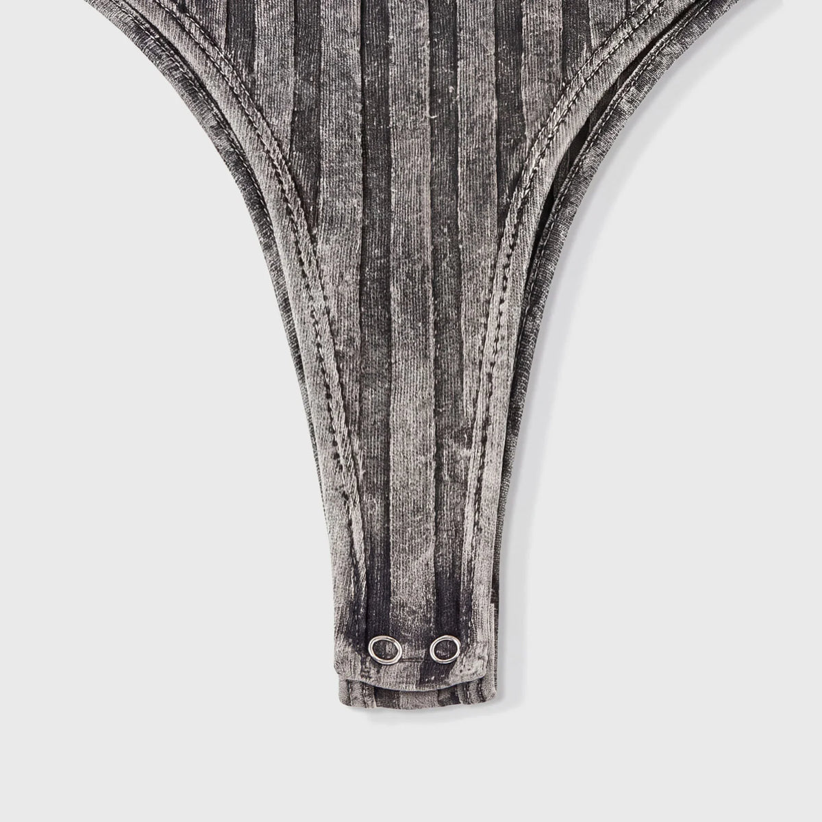 DAILY RIBBED BODYSUIT BLACK - FRONT OF