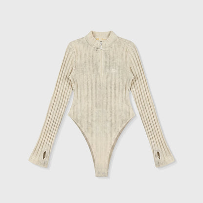 DAILY RIBBED BODYSUIT CREAM - FRONT OF