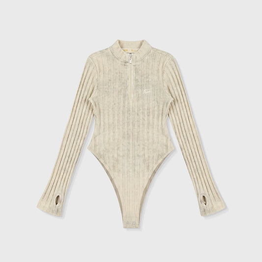 DAILY RIBBED BODYSUIT CREAM - FRONT OF