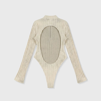 DAILY RIBBED BODYSUIT CREAM - FRONT OF