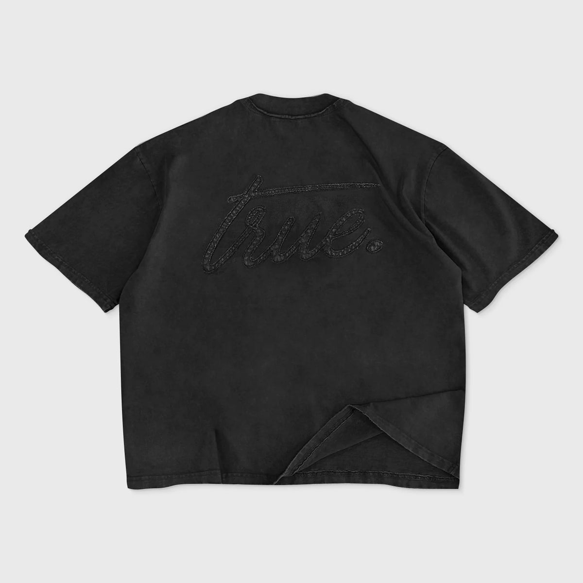 DAILY WASHED BOXY TEE BLACK - FRONT OF