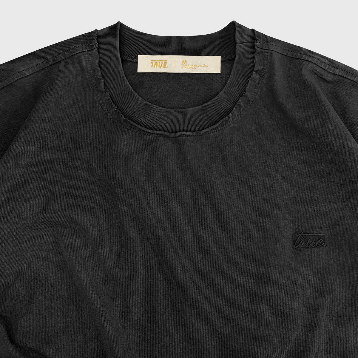 DAILY WASHED BOXY TEE BLACK - FRONT OF