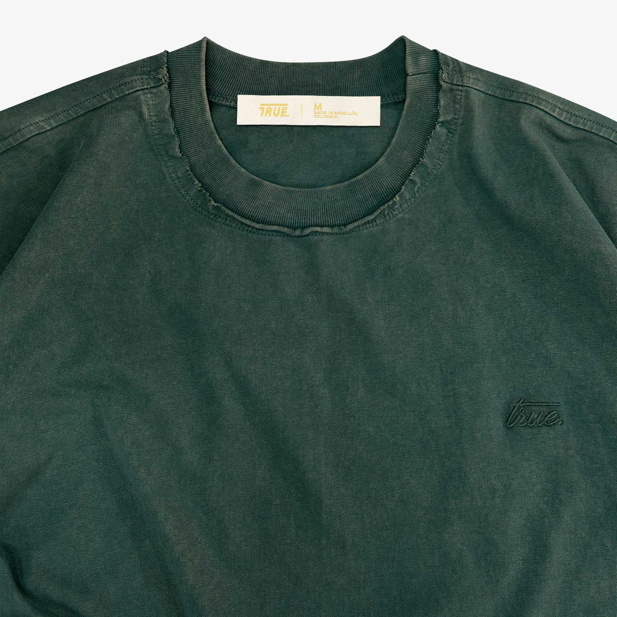DAILY WASHED BOXY TEE PINE GREEN - FRONT OF