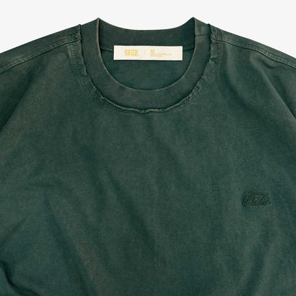 DAILY WASHED BOXY TEE PINE GREEN - FRONT OF
