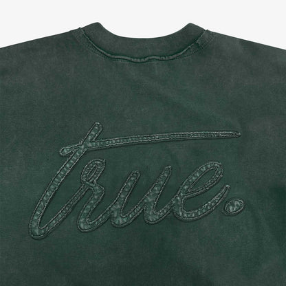 DAILY WASHED BOXY TEE PINE GREEN - FRONT OF