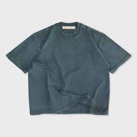 DAILY WASHED BOXY TEE VINTAGE BLUE - FRONT OF