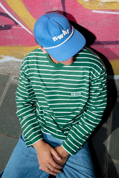 CAMISETA LARGA RAYAS VERDE - FRONT OF