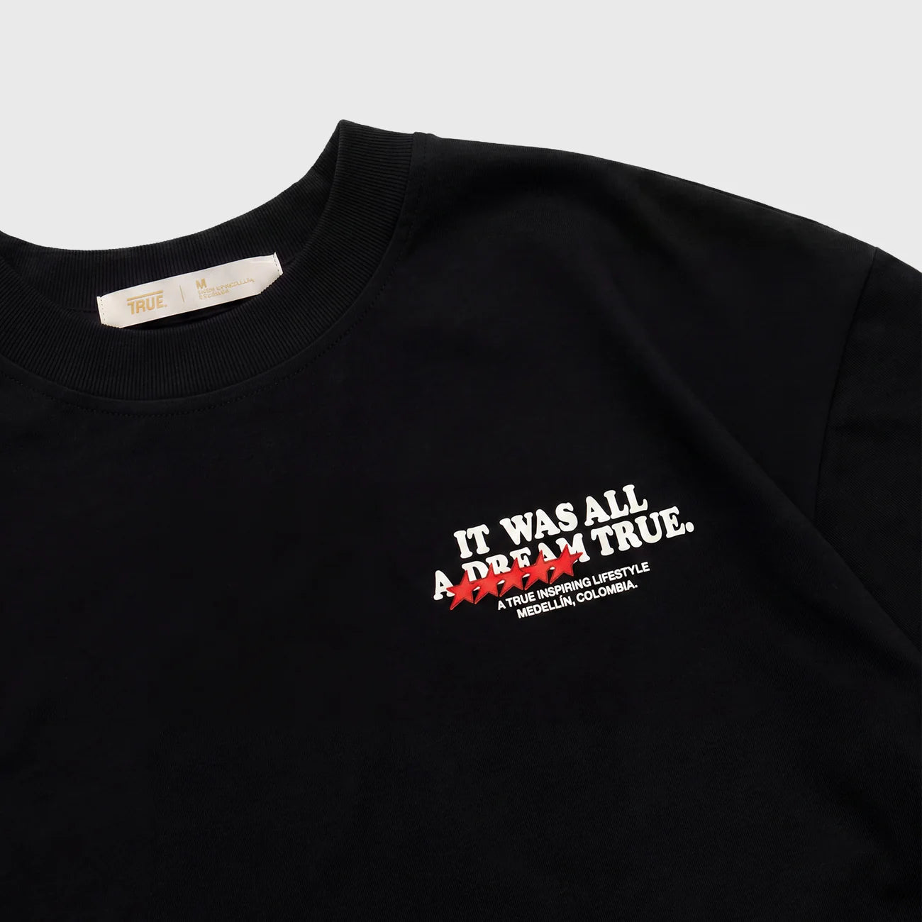 DREAM TRUE BOXY T-SHIRT BLACK - FRONT OF