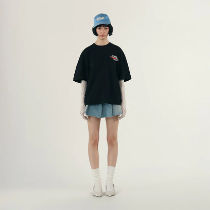 DREAM TRUE BOXY T-SHIRT BLACK - FRONT OF