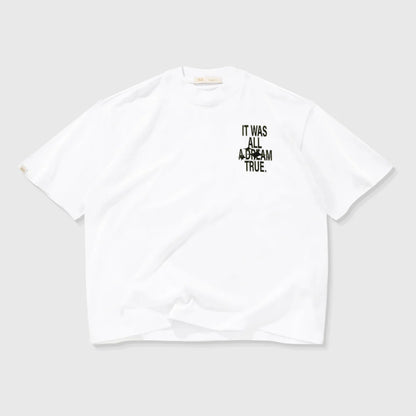 DREAMS BOXY T-SHIRT WHITE - FRONT OF.