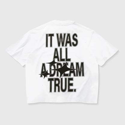 DREAMS BOXY T-SHIRT WHITE - FRONT OF.