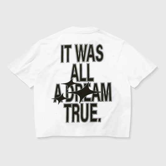 DREAMS BOXY T-SHIRT WHITE - FRONT OF.