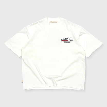 DREAM TRUE BOXY T-SHIRT CREAM - FRONT OF